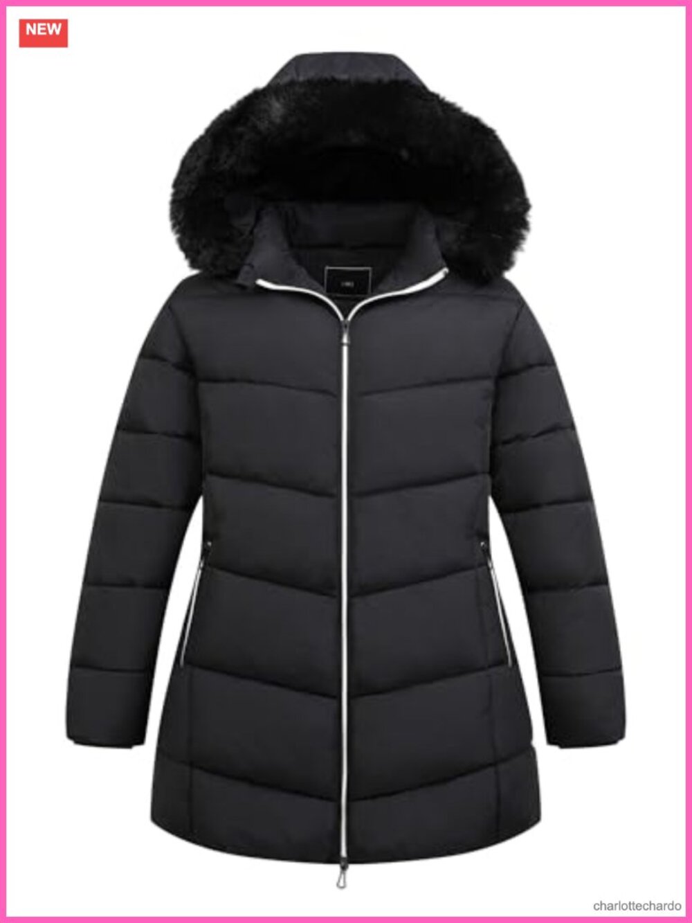 Women's Plus Size Winter Down Alternative Coat Waterproof Removable Hood